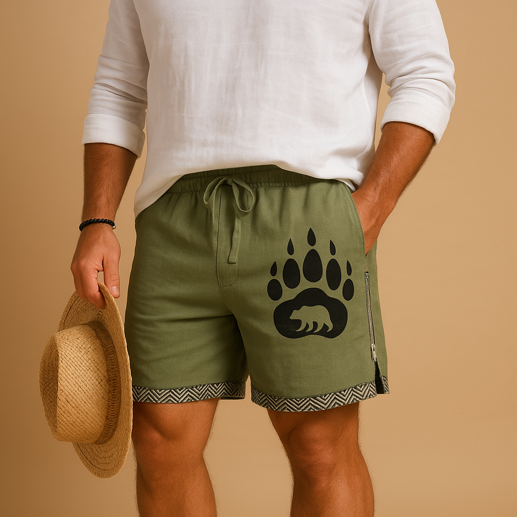 Korte broek met print en elastische taille voor heren | Daan