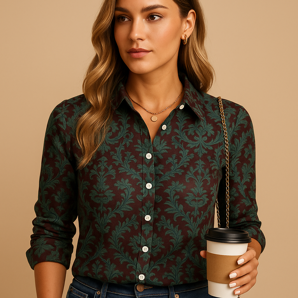 Blouse met opvallend patroon en flatterende pasvorm voor dames | Liora