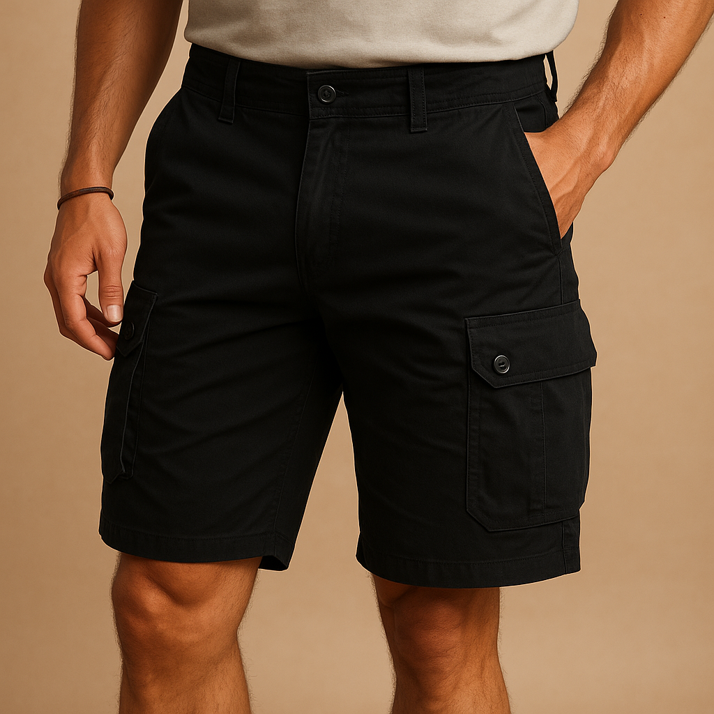 Cargoshorts van katoen voor heren met rechte pasvorm | Mees