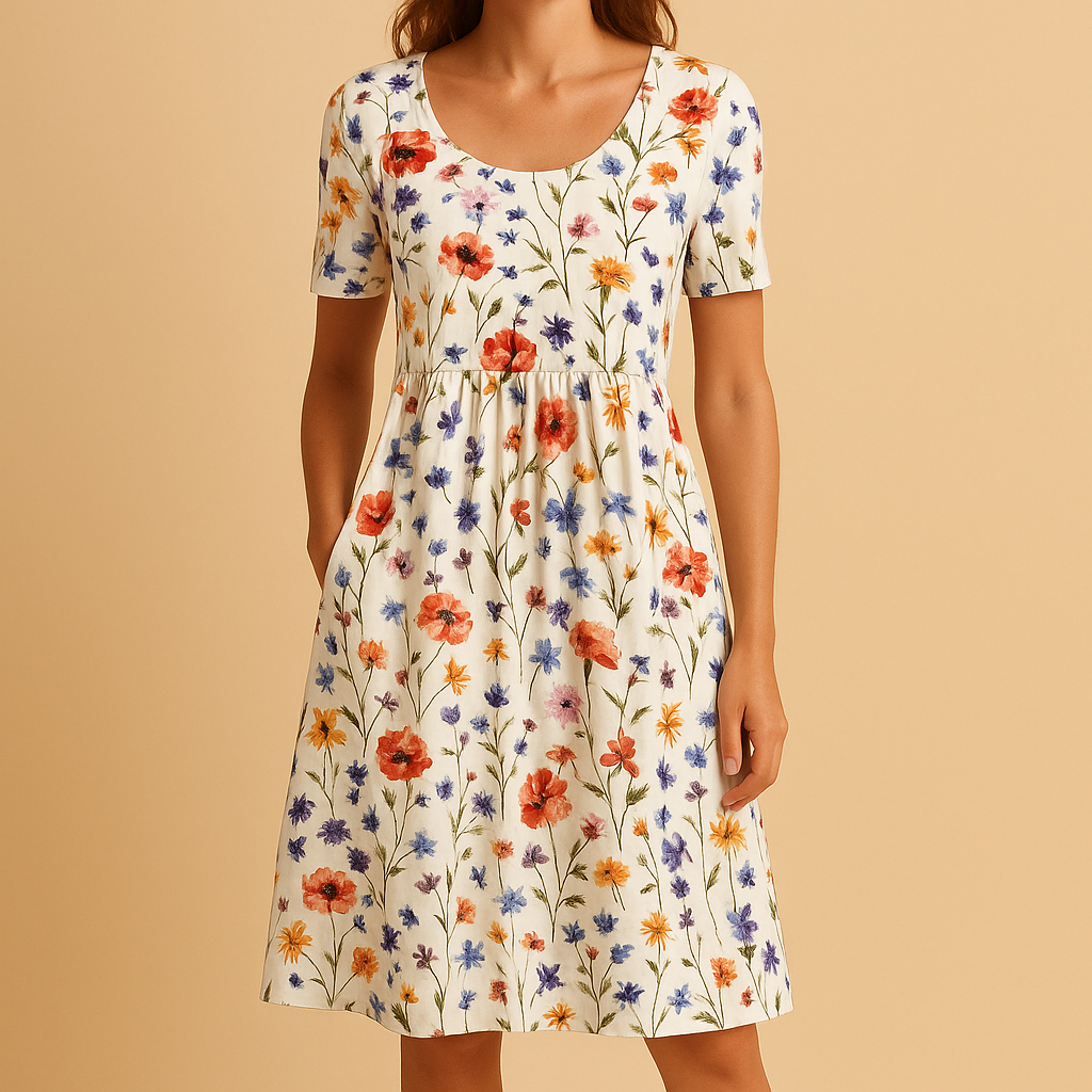 Casual bloemenjurk van katoen voor dames | Lianne