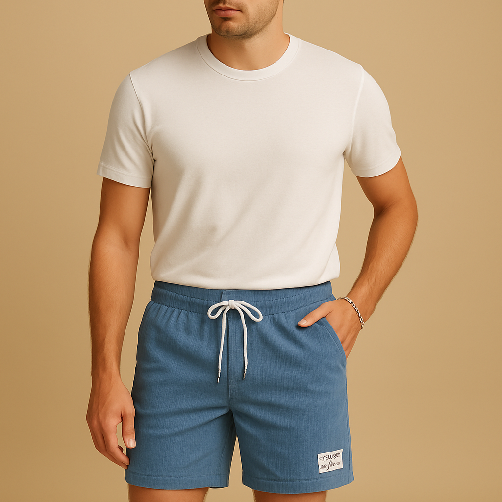 Casual short met structuur en trekkoord voor heren | Mees