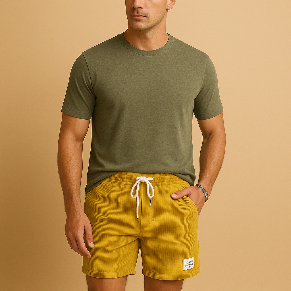 Casual short met structuur en trekkoord voor heren | Mees