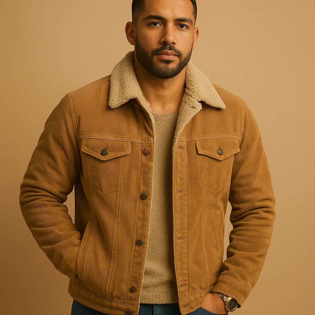 Corduroy herenjas met moderne pasvorm voor heren | Daan
