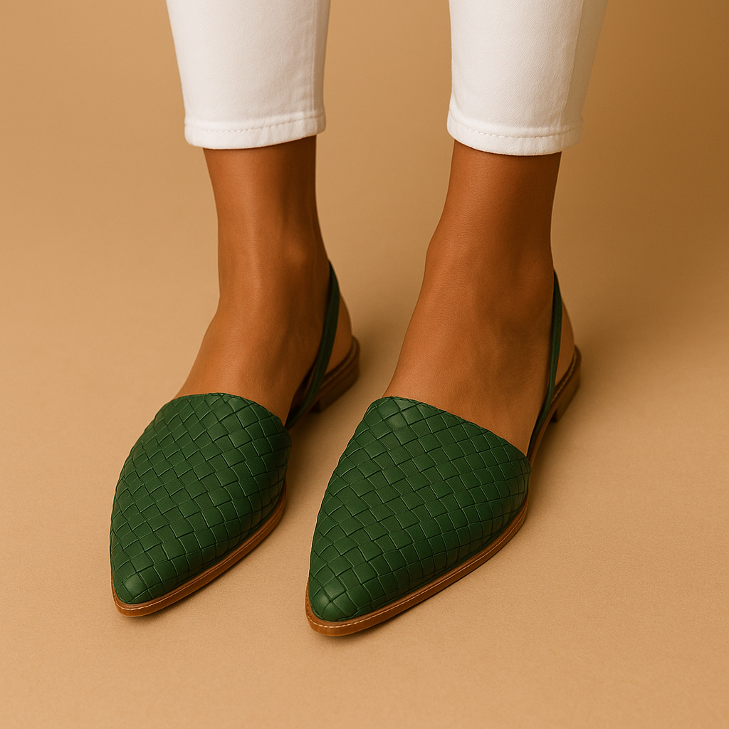 Elegante flats met geweven gesloten neus voor dames | Yara