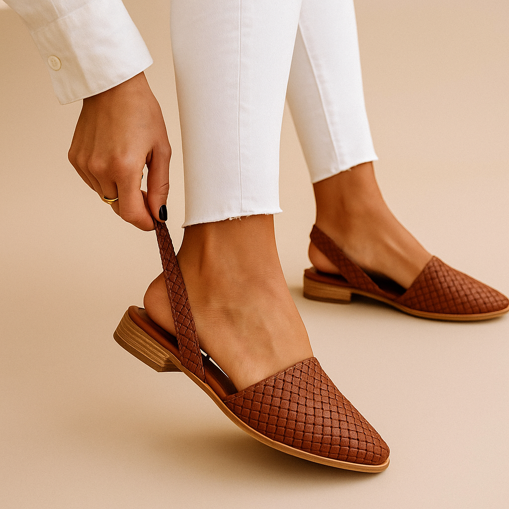 Elegante flats met geweven gesloten neus voor dames | Yara