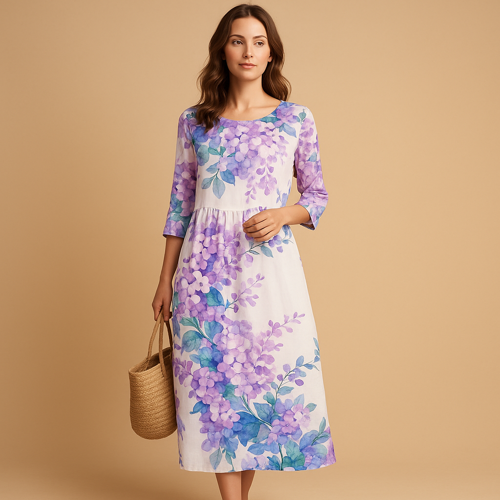 Elegante flowy midi-jurk voor dames | Maëlle