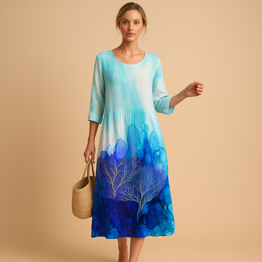 Elegante flowy midi-jurk voor dames | Maëlle