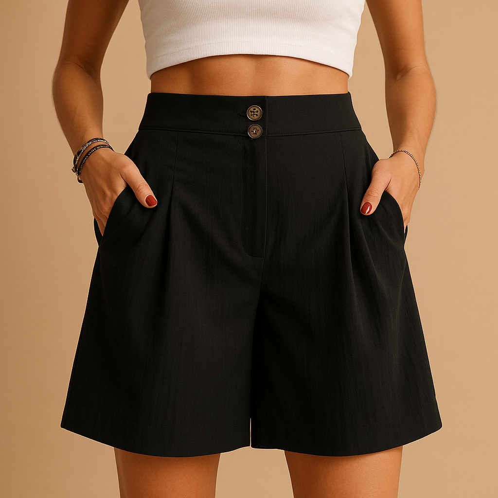 Elegante korte broek met knoopdetail voor dames | Orla