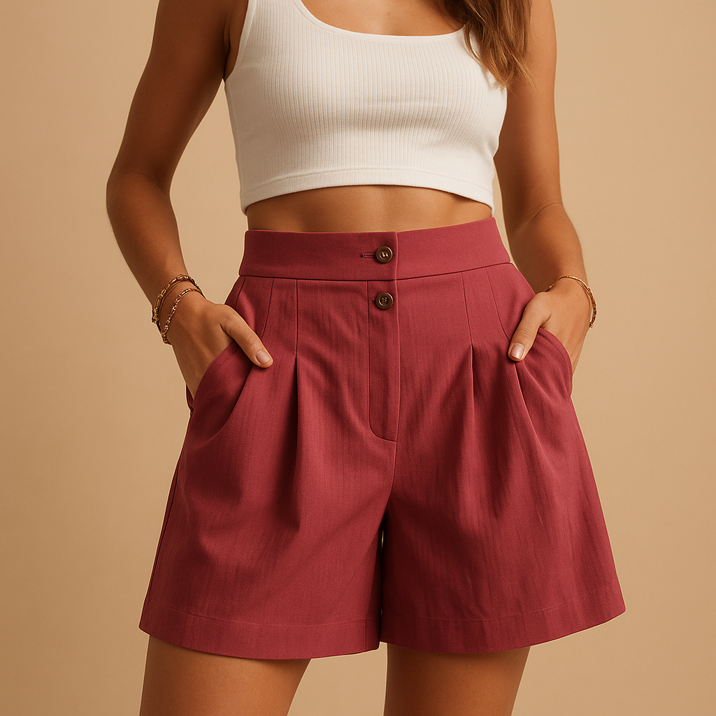 Elegante korte broek met knoopdetail voor dames | Orla