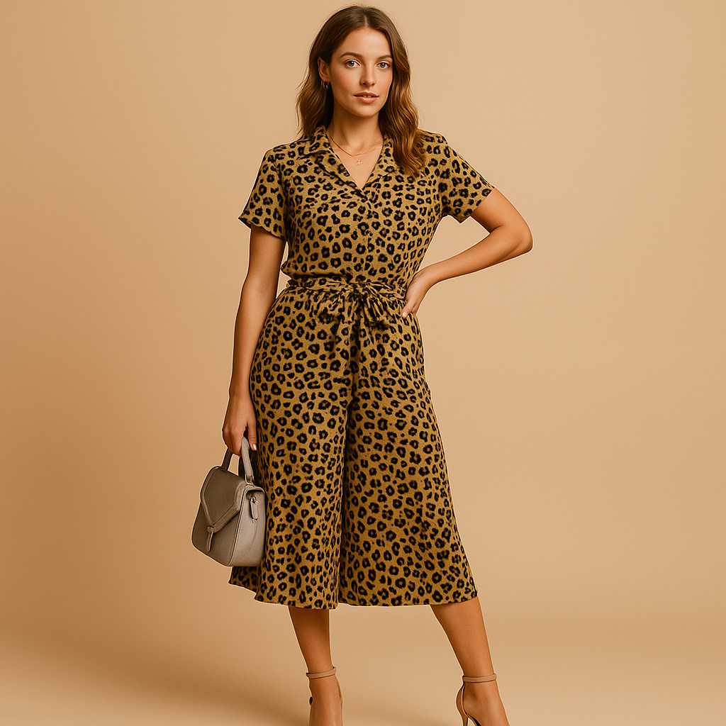 Elegante midi-jurk met korte mouwen voor dames | Clara