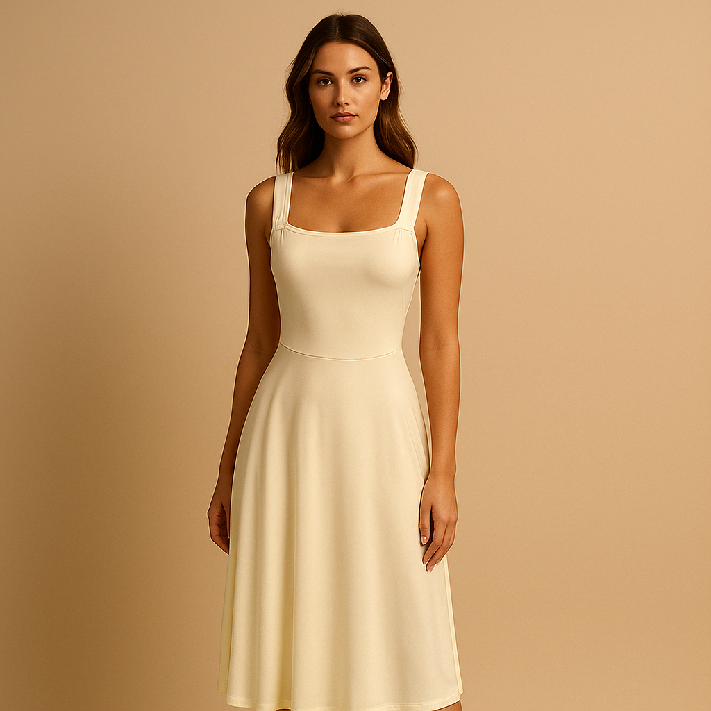 Elegante mouwloze effen jurk voor dames | Amélie