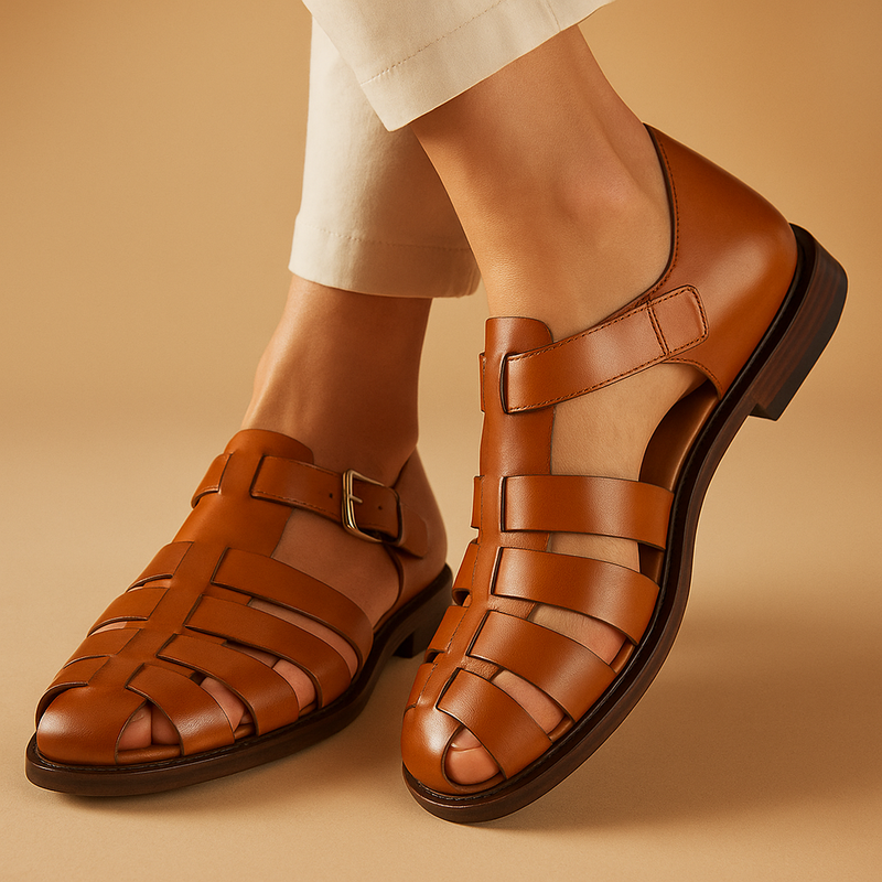 Stijlvolle leren sandalen voor dames met comfortabele pasvorm | Elvira