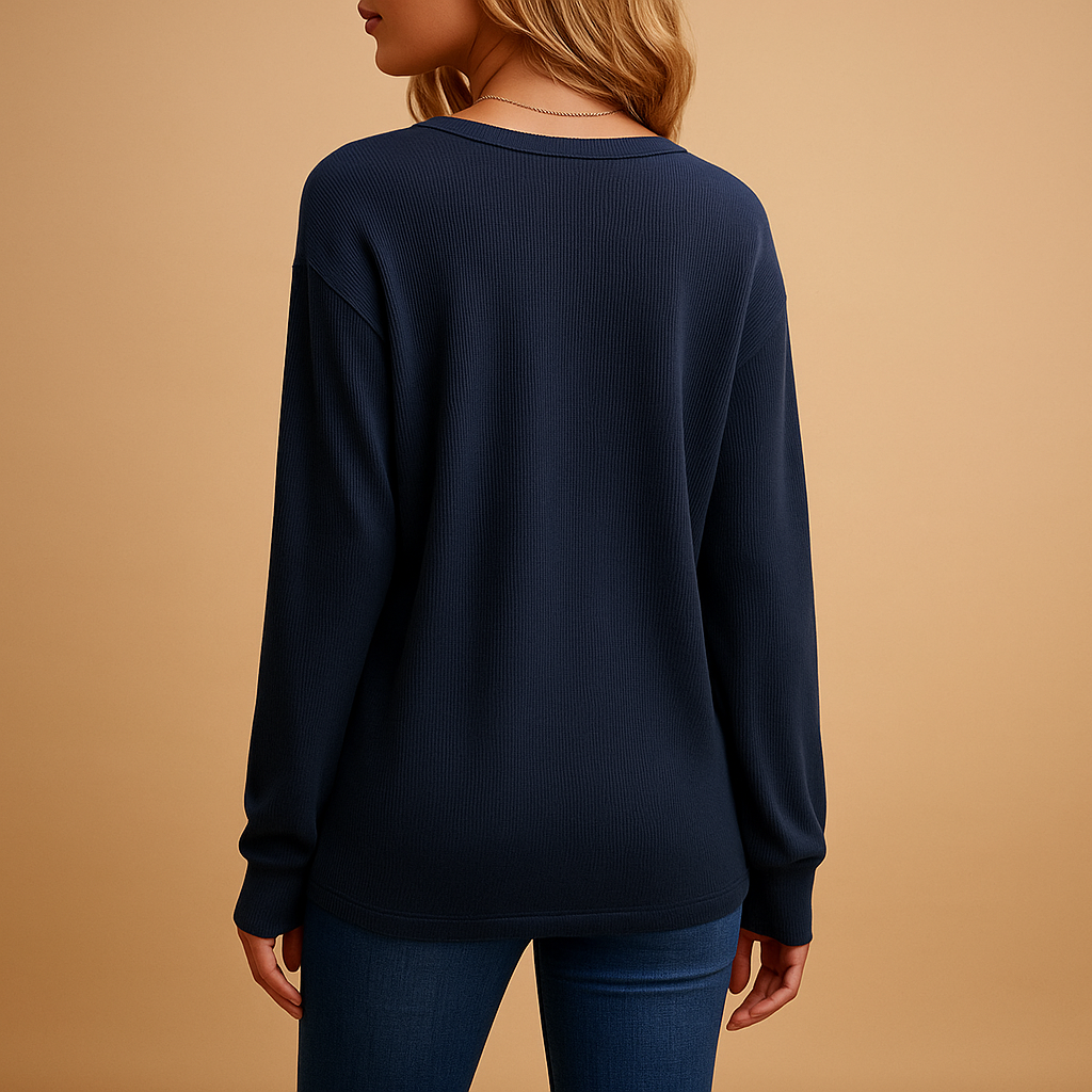 Jolien | Losvallende blouse met V-hals en knoopdetails voor dames