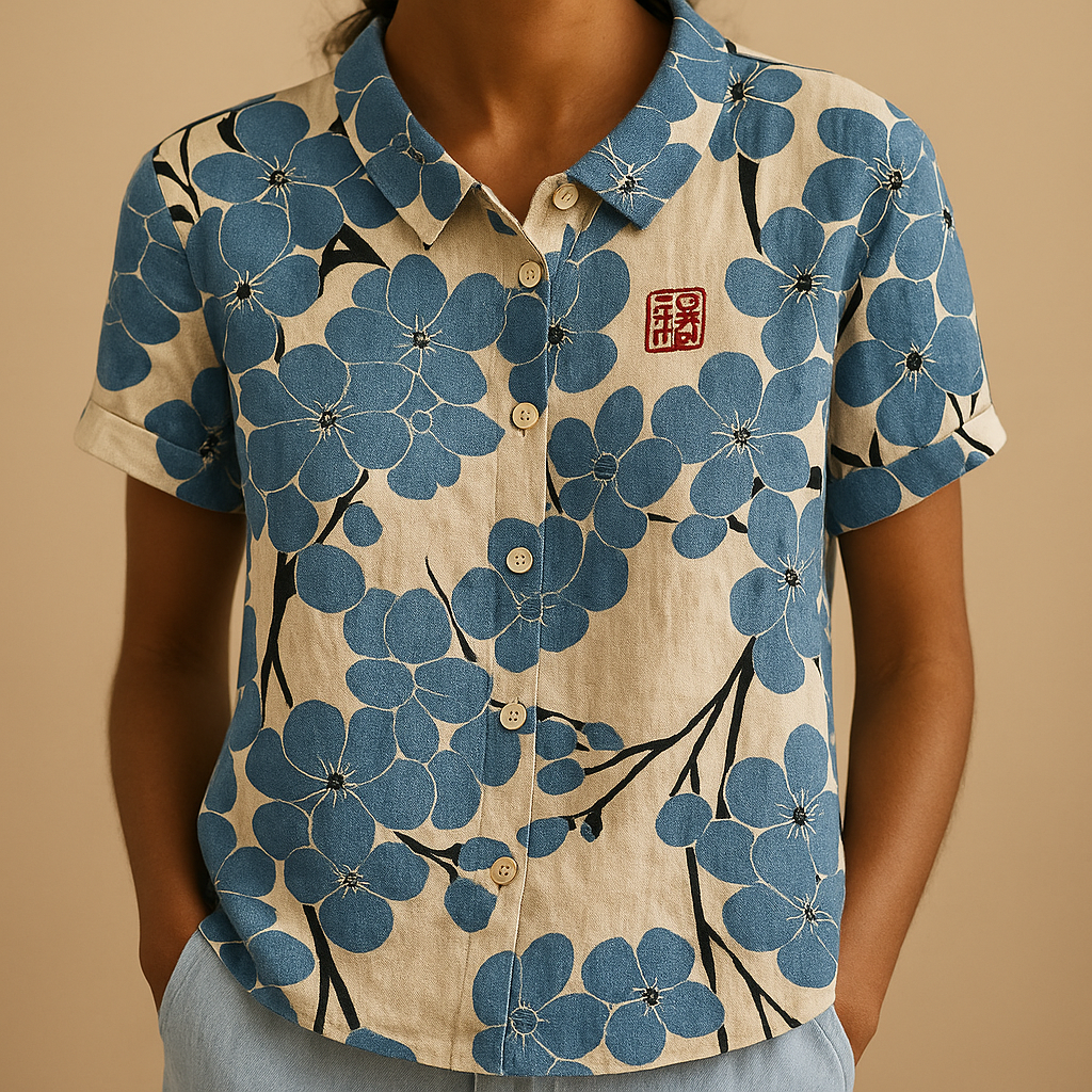 Luchtige blouse met bloemenprint en losse pasvorm voor dames | Fleur