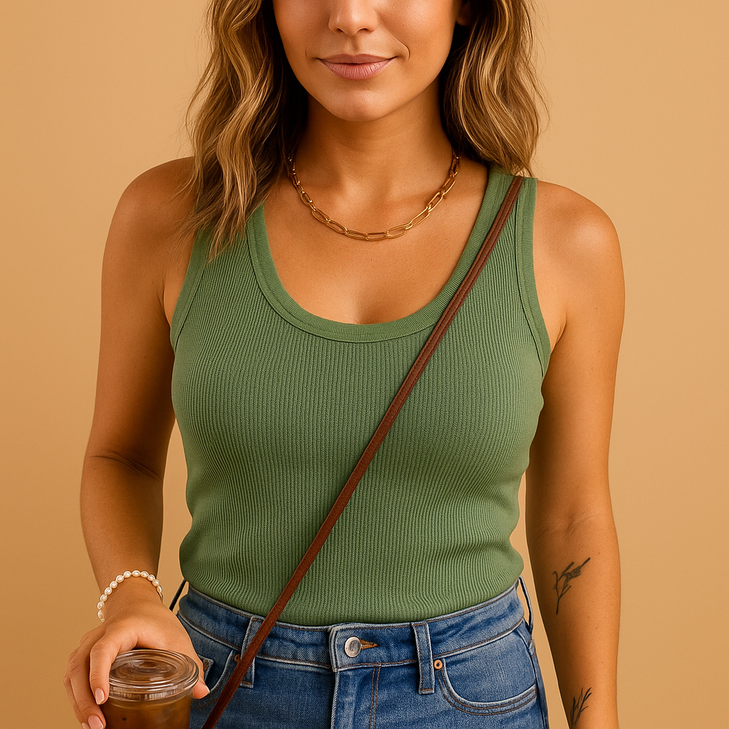 Luchtige tanktop met U-hals voor dames | Liva