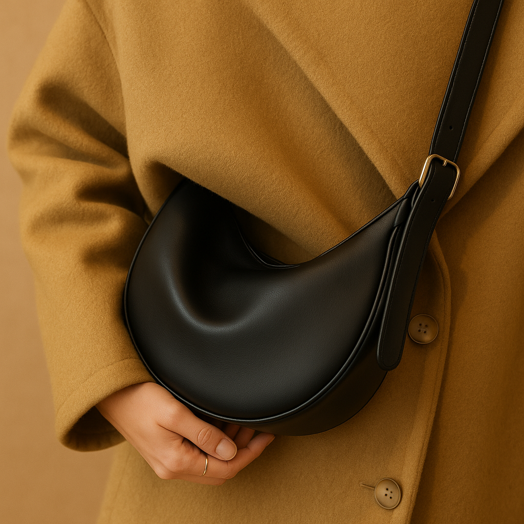 Minimalistische crossbodytas van zacht PU-leer voor dames | Milou
