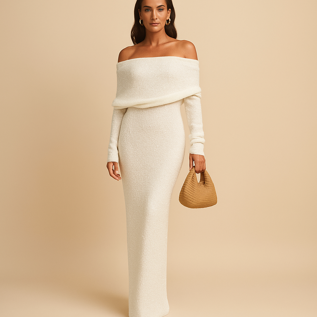 Off-shoulder zomerjurk met elegante pasvorm voor dames | Joannah