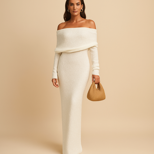 Sommarklänning med bar axel och elegant passform för kvinnor | Joannah