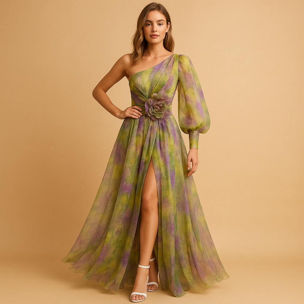 One-shoulder strandjurk met split voor dames | Isla