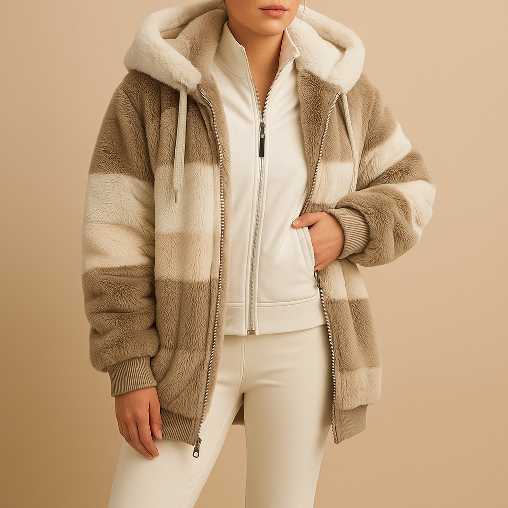 Oversized vintage gebreid jack met zakken voor dames | Floor