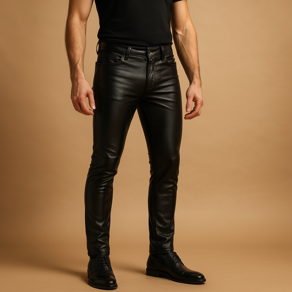 Slim fit PU-leren broek voor dames | Yara