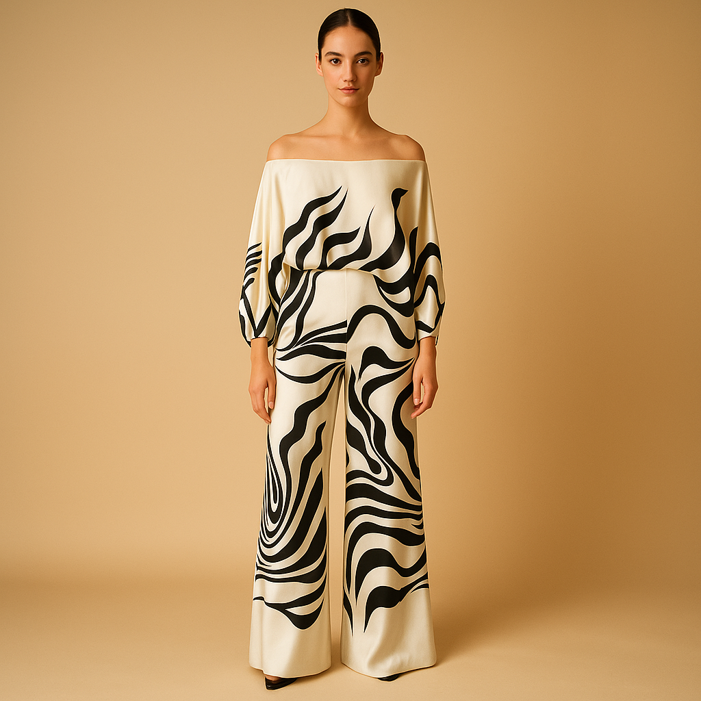 Tweedelige zomeroutfit met off-shoulder top voor dames | Celeste