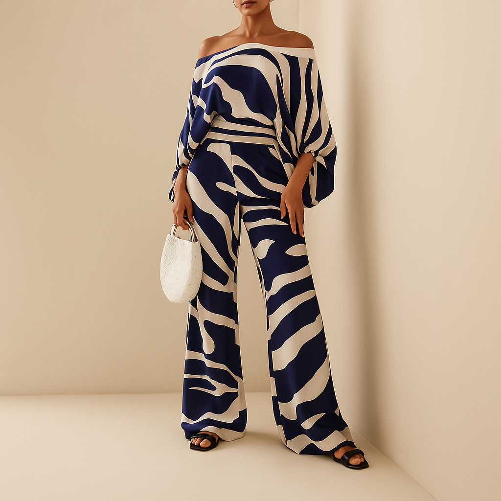 Tweedelige zomeroutfit met off-shoulder top voor dames | Celeste