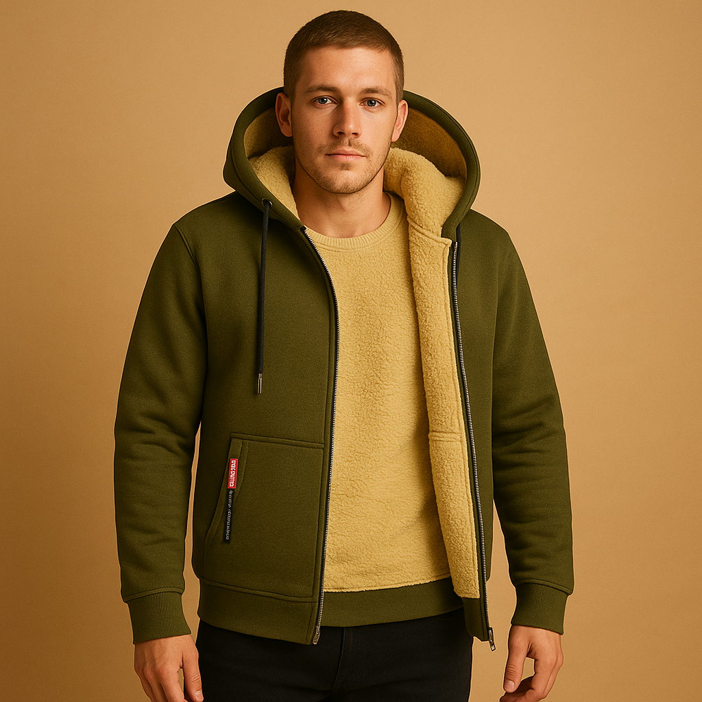 Warme hoodie met rits en capuchon voor heren | Koen