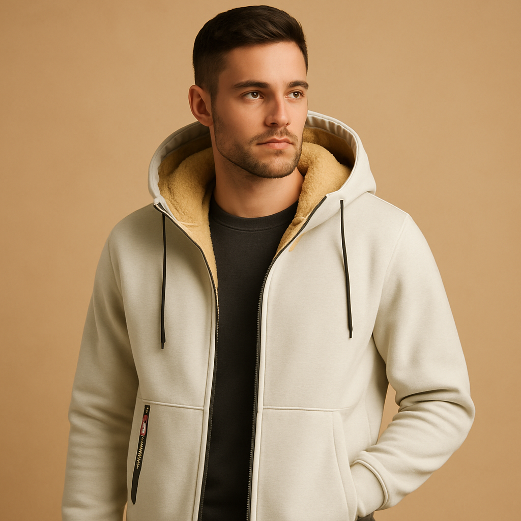 Warme hoodie met rits en capuchon voor heren | Koen