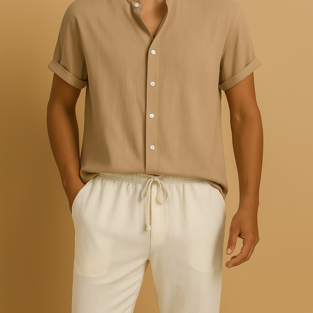 Tweedelige set zomeroutfit voor heren met tijdloos design | Kane