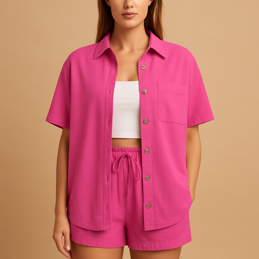Zomerse lounge set met vest en short voor dames | Fenna