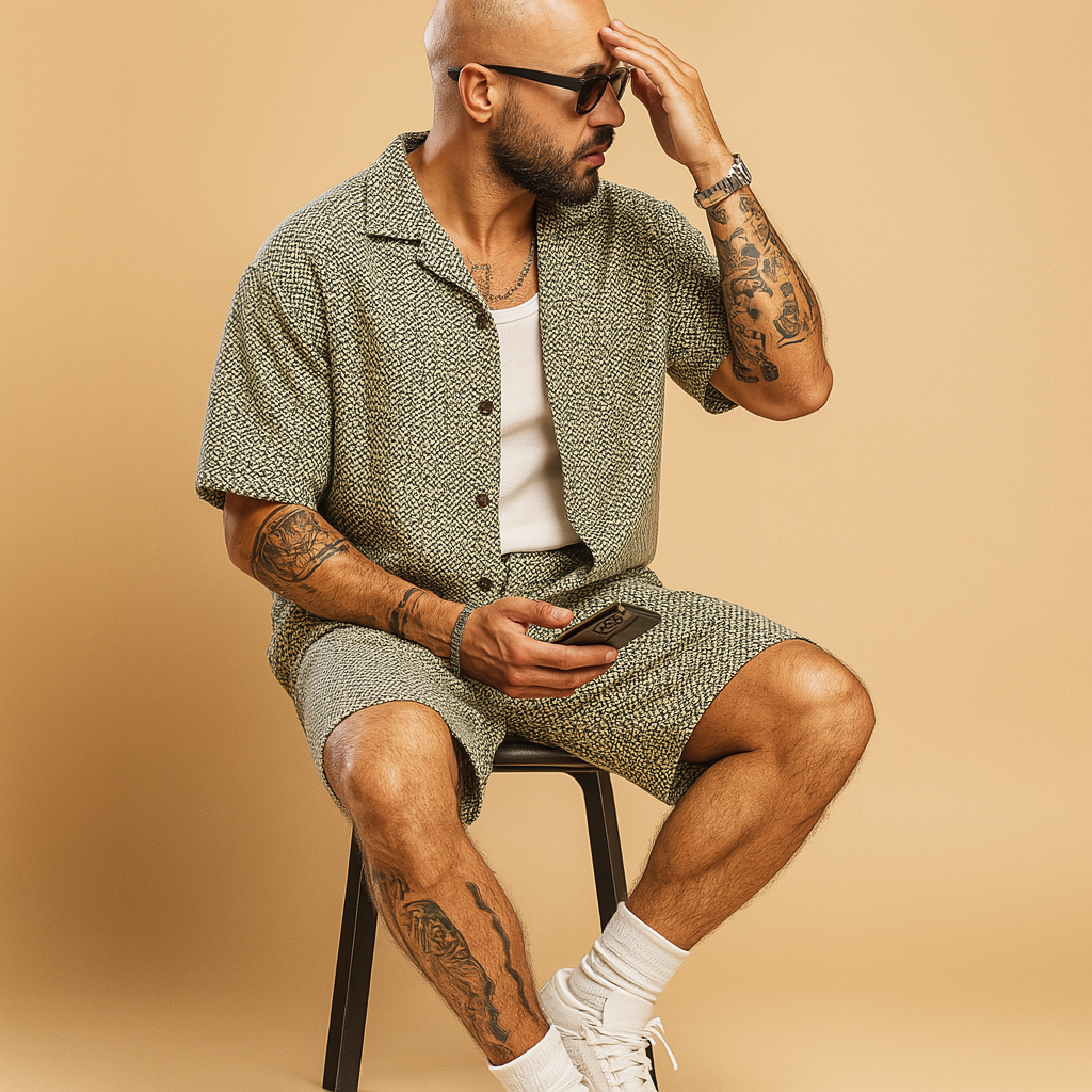 Zomerset met geometrische print en elastische taille voor heren | Jeremiah