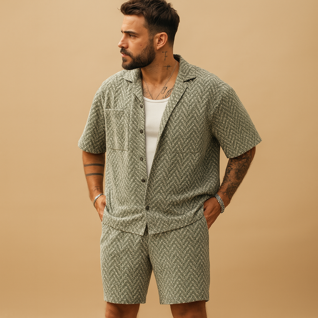 Zomerset met geometrische print en elastische taille voor heren | Jeremiah