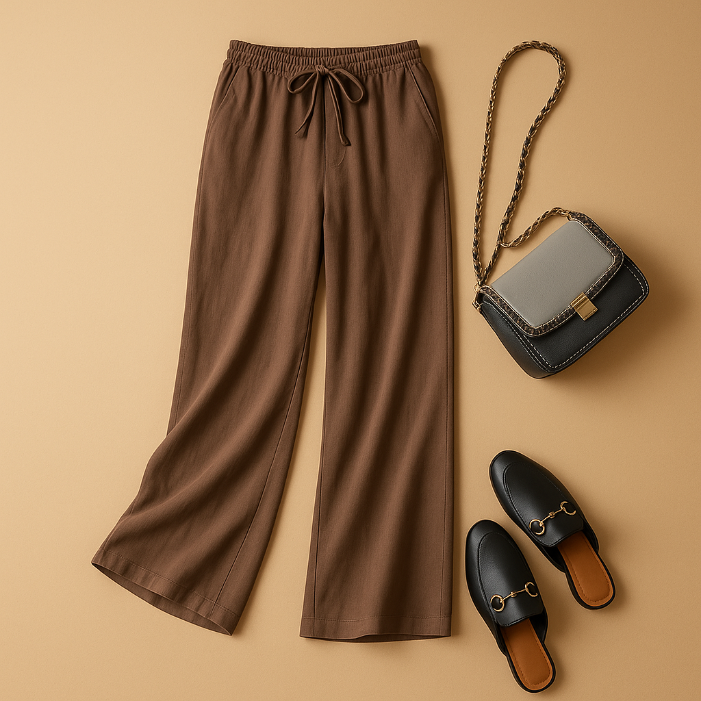 Luchtige broek met elastische tailleband voor dames | Fleur