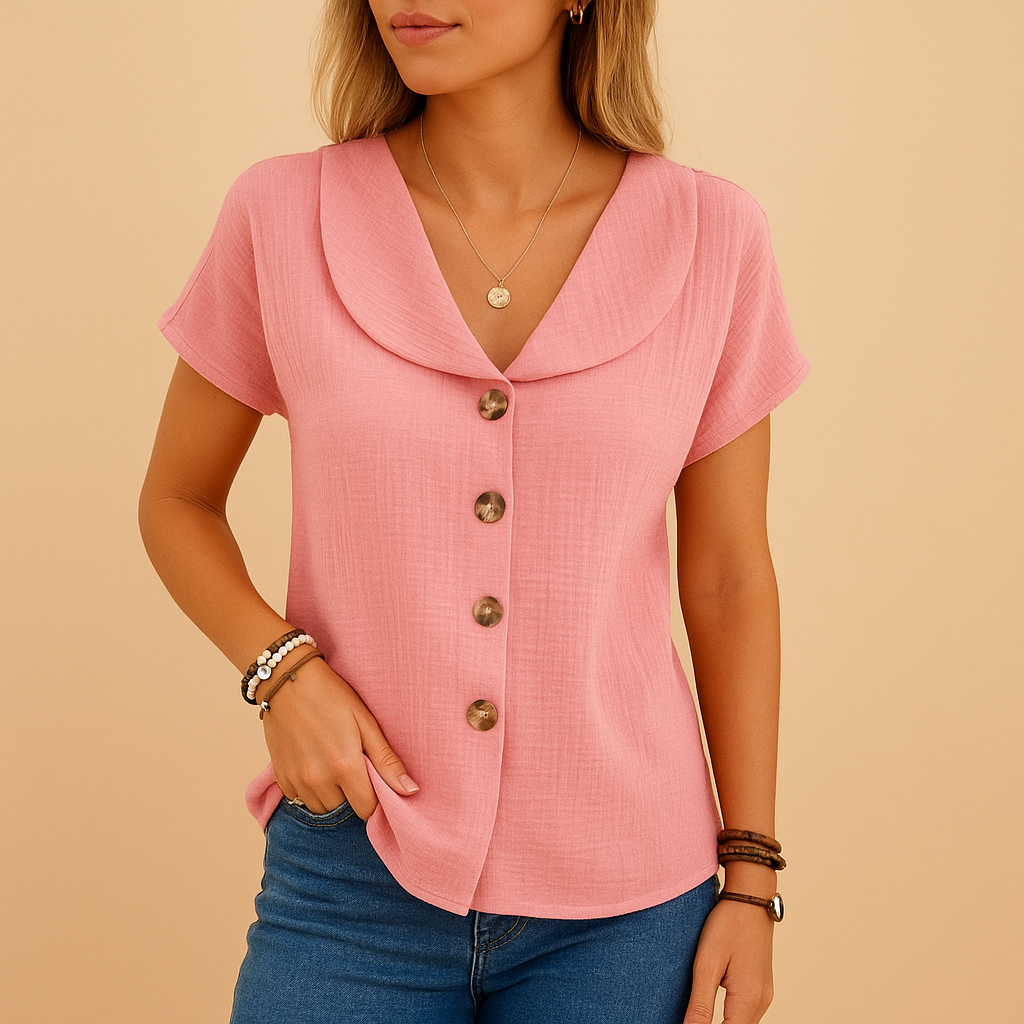 Elegante blouse met klassieke kraag voor dames | Merel
