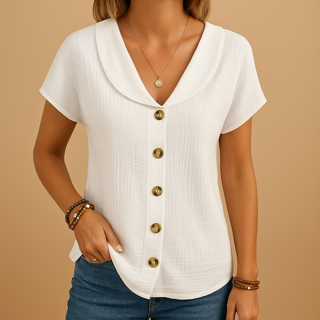 Elegante blouse met klassieke kraag voor dames | Merel