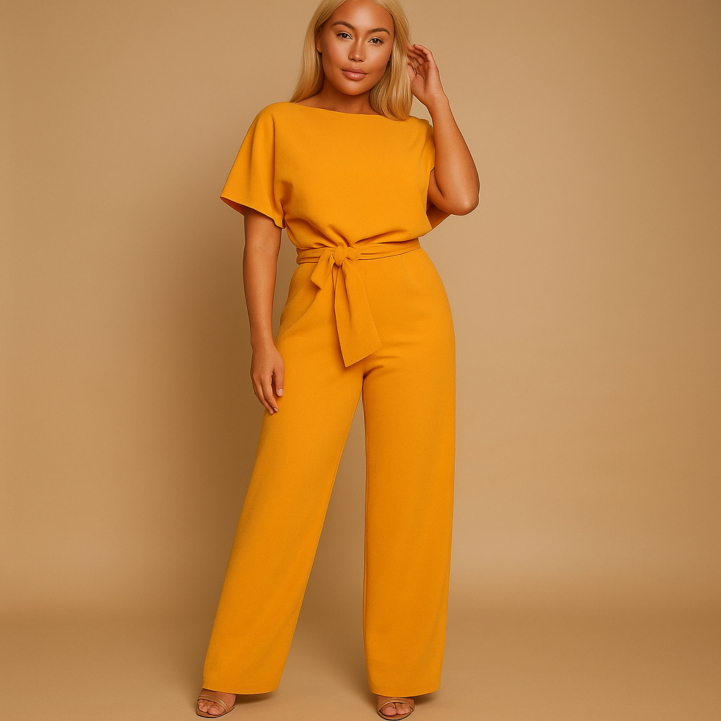 Tessa | Getailleerde jumpsuit met veterdetail voor dames