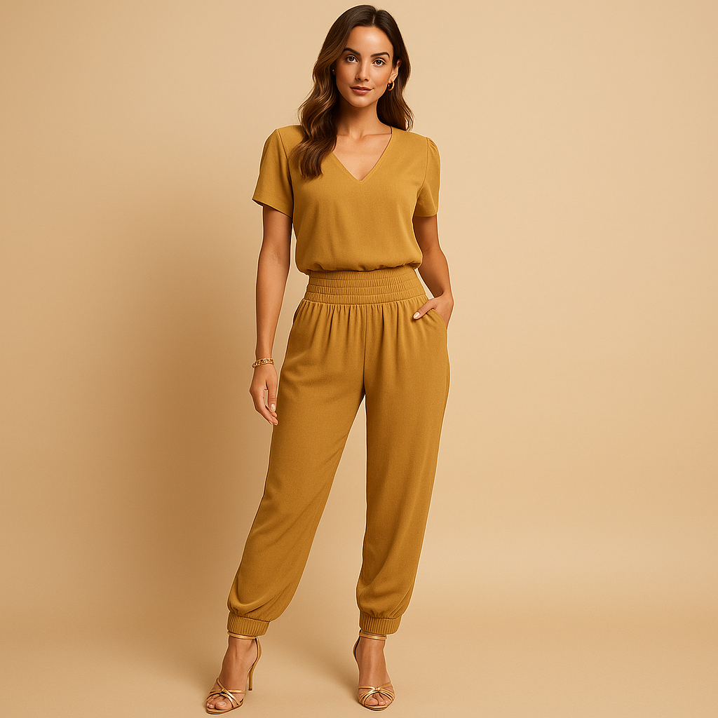 Bloemige dames set met top en broek | Marelle
