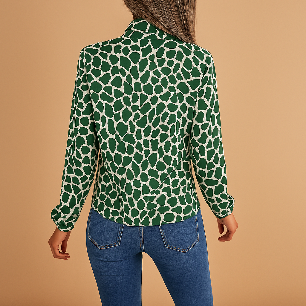 Fenna | Blouse met strikdetail en stippenpatroon voor dames