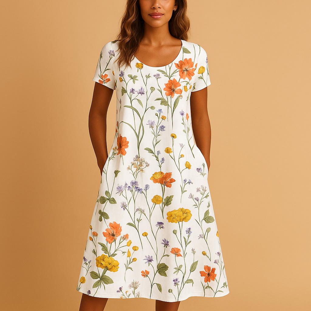 Bloemenjurk met comfortabele pasvorm voor dames | Lena