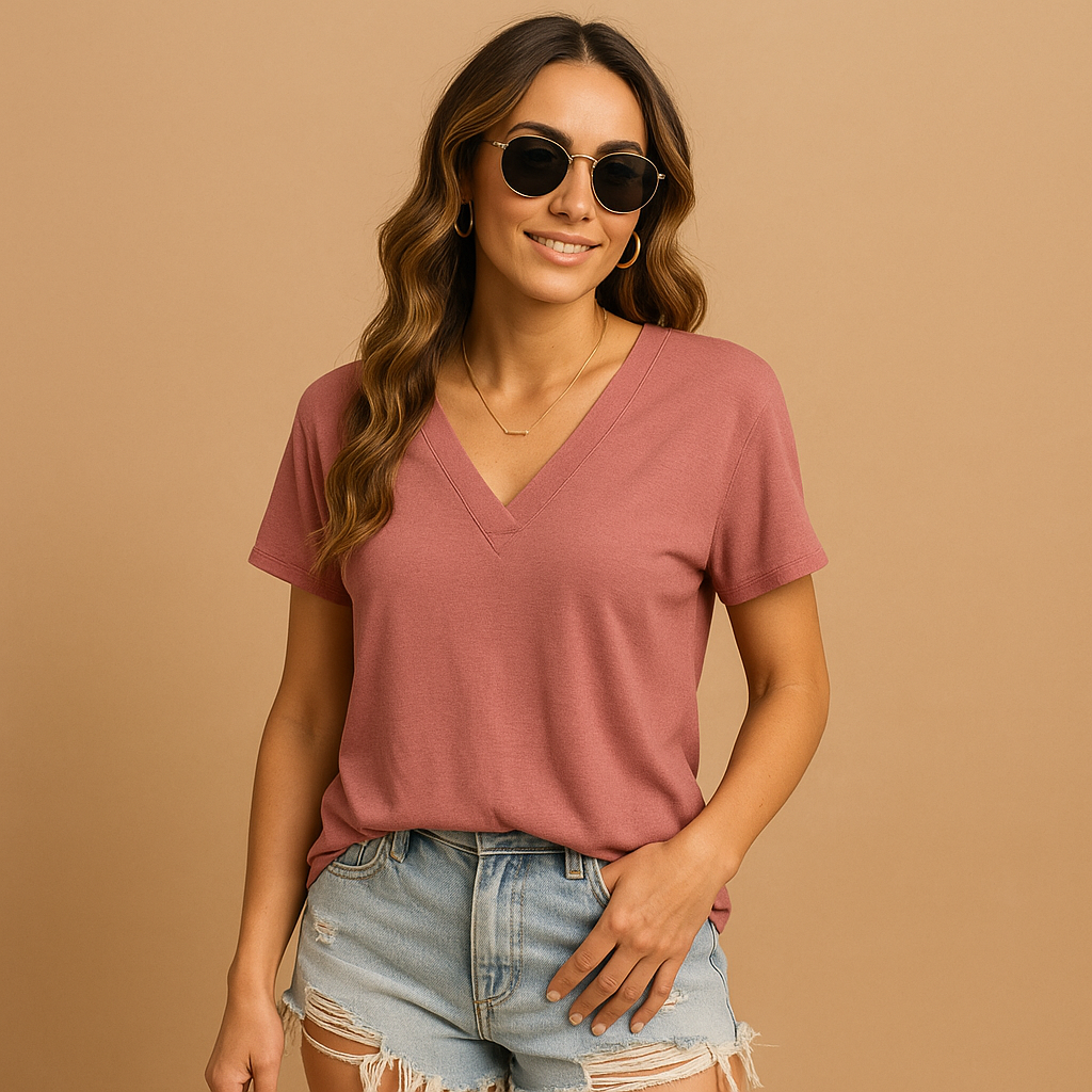 Elegante blouse met V-hals en pofmouwen voor dames | Jolene