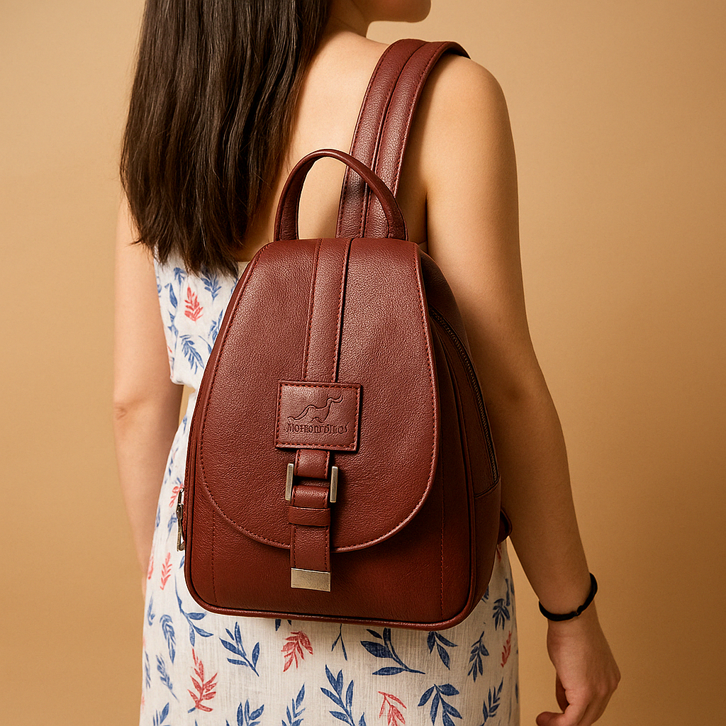 Elegante PU-leren rugzak met minimalistisch design voor dames | Danique