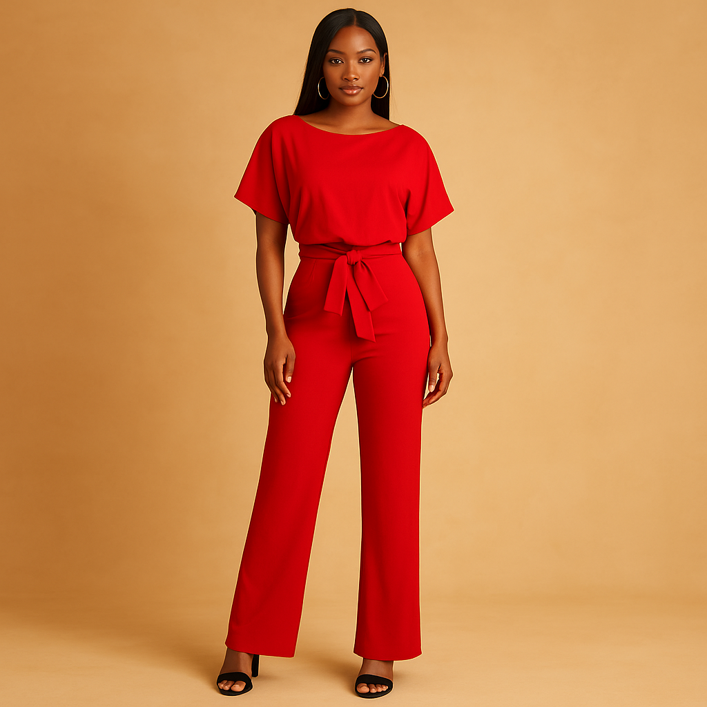 Glitter jumpsuit met halternek en open rug voor dames | Eliza