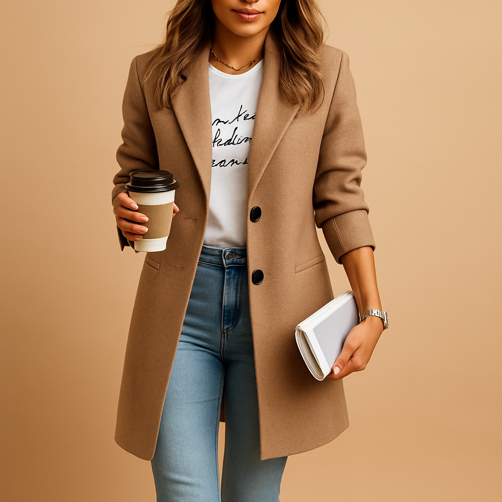 Elegante halflange mantel voor dames | Mirthe