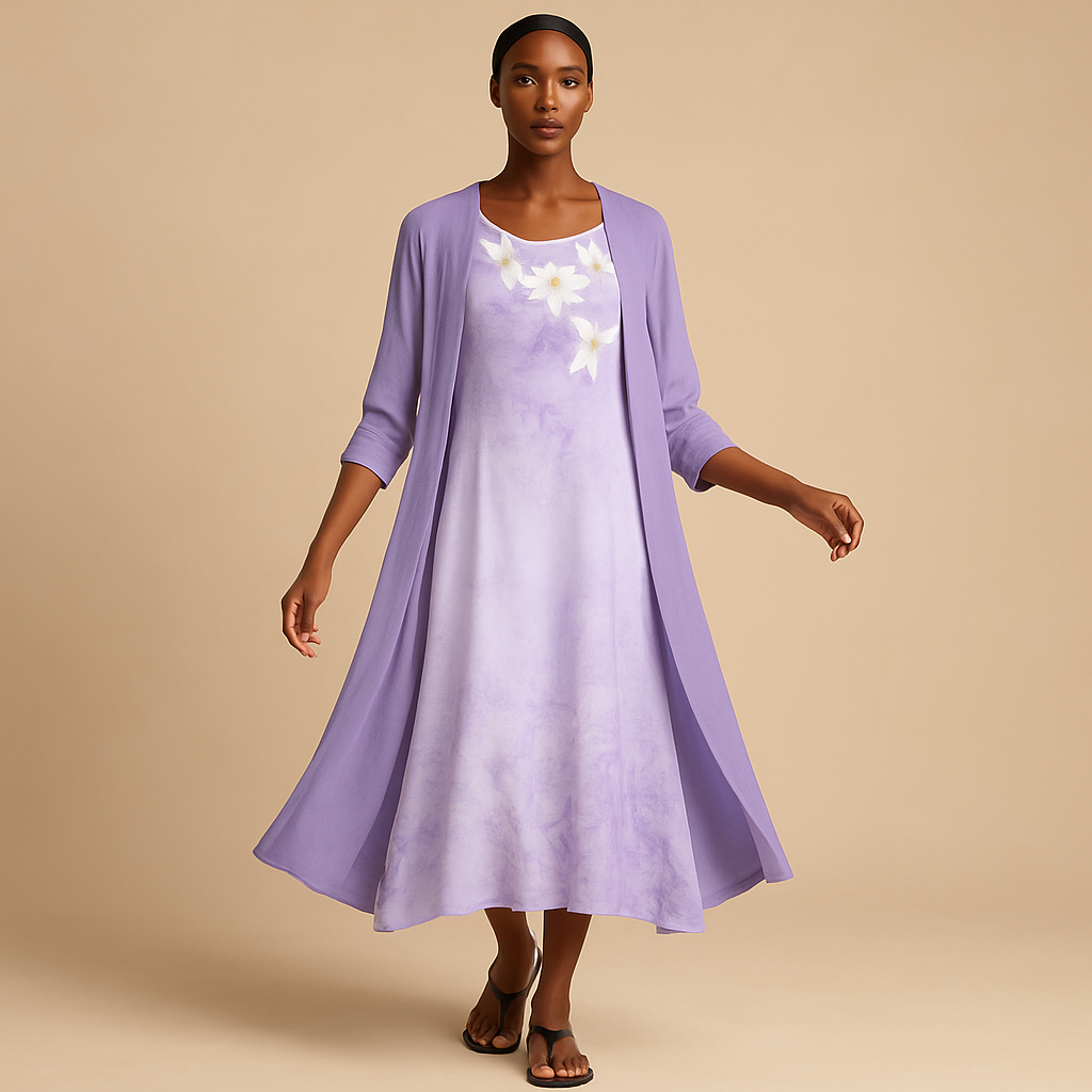 Lange jurk met blousejasje voor dames | Renée