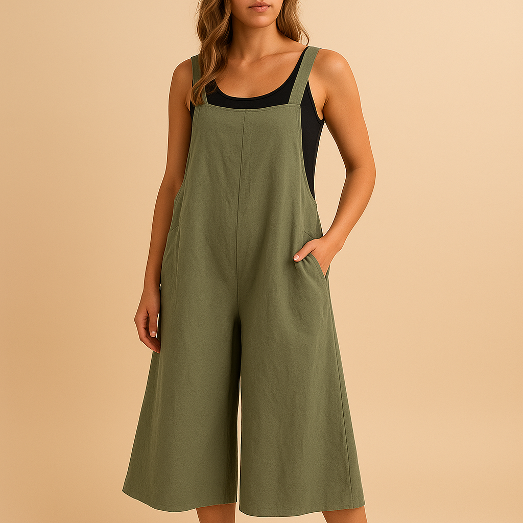 Luchtige jumpsuit met wijde pijpen voor dames | Elvira