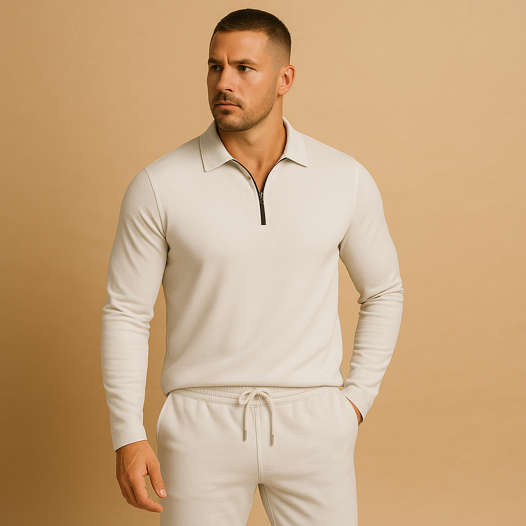 Moderne heren tracksuit met rits en tapered broek | Rens
