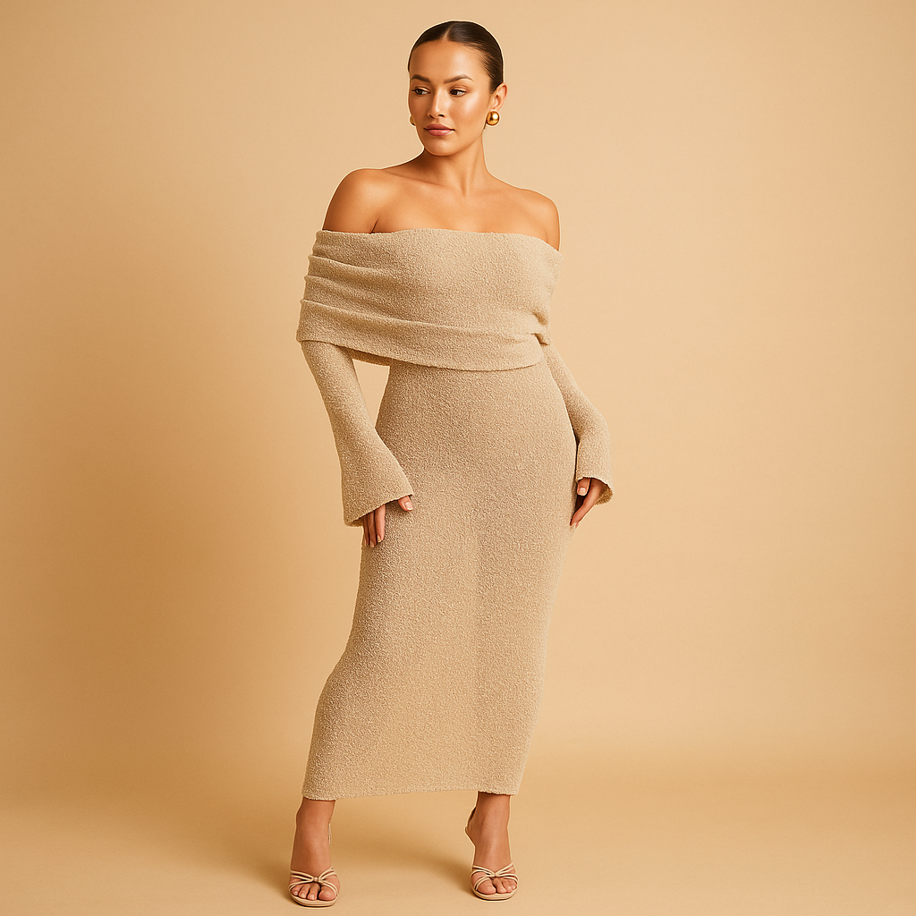 Off-shoulder zomerjurk met elegante pasvorm voor dames | Joannah