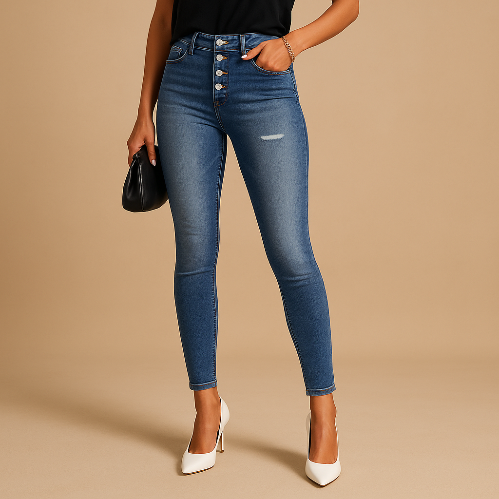 Slim fit ripped jeans voor dames | Mila