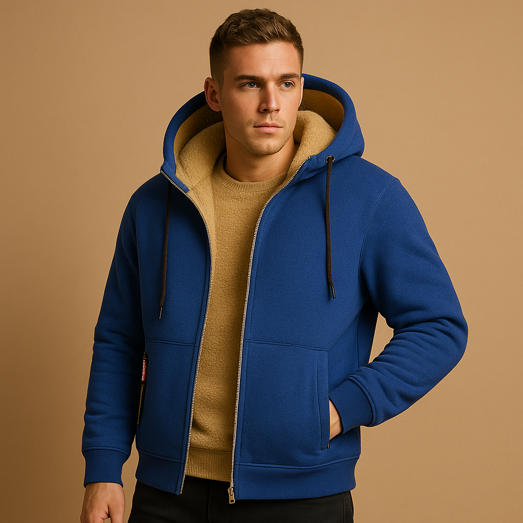 Warme hoodie met rits en capuchon voor heren | Koen